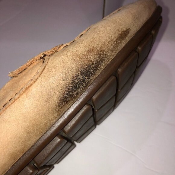 Born Mens Size 8 M Tan Leather Slip On Loafers Driving Shoes Moccasins - Picture 14 of 16